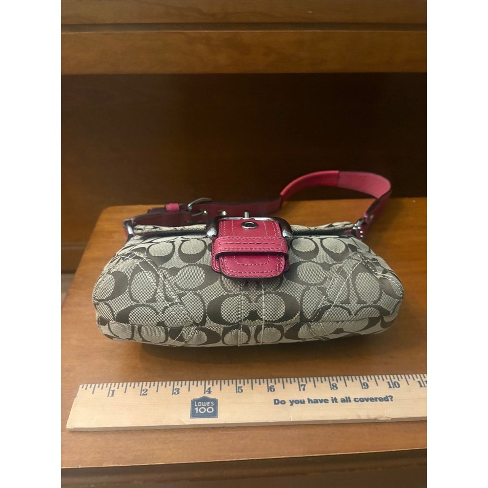 Coach Signature Soho Flap Shoulder Bag | Pink Accent | Y2K - Picture 4 of 7